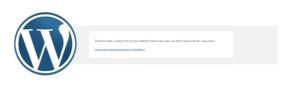 critical error on your worpress website